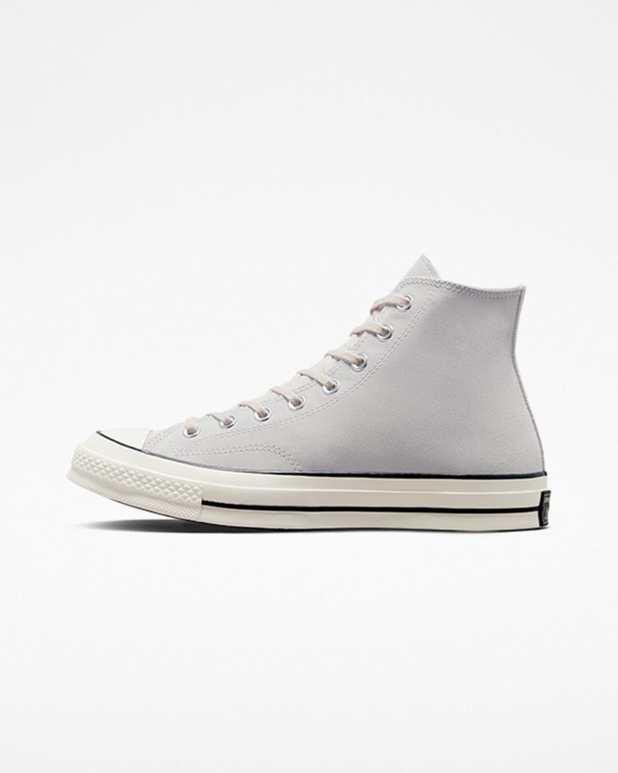 Tenisi Inalti Barbati Converse Chuck 70 Piele Intoarsa Bej Negrii | RO HPCEK569